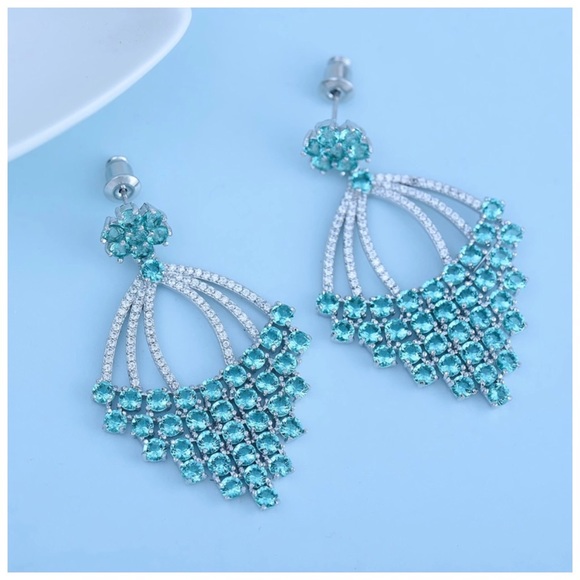Swarovski Crystals & Zircon The Remara Mint Earrings - Picture 3 of 4